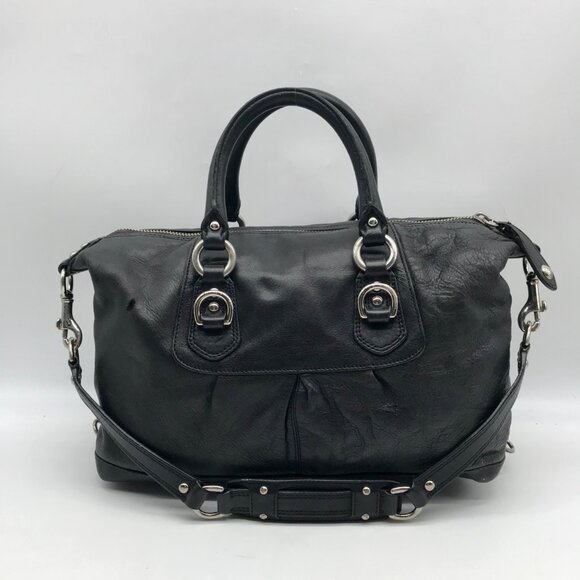 Coach Black Leather Ashley Convertible Tote Bag F15445 - Picture 2 of 11